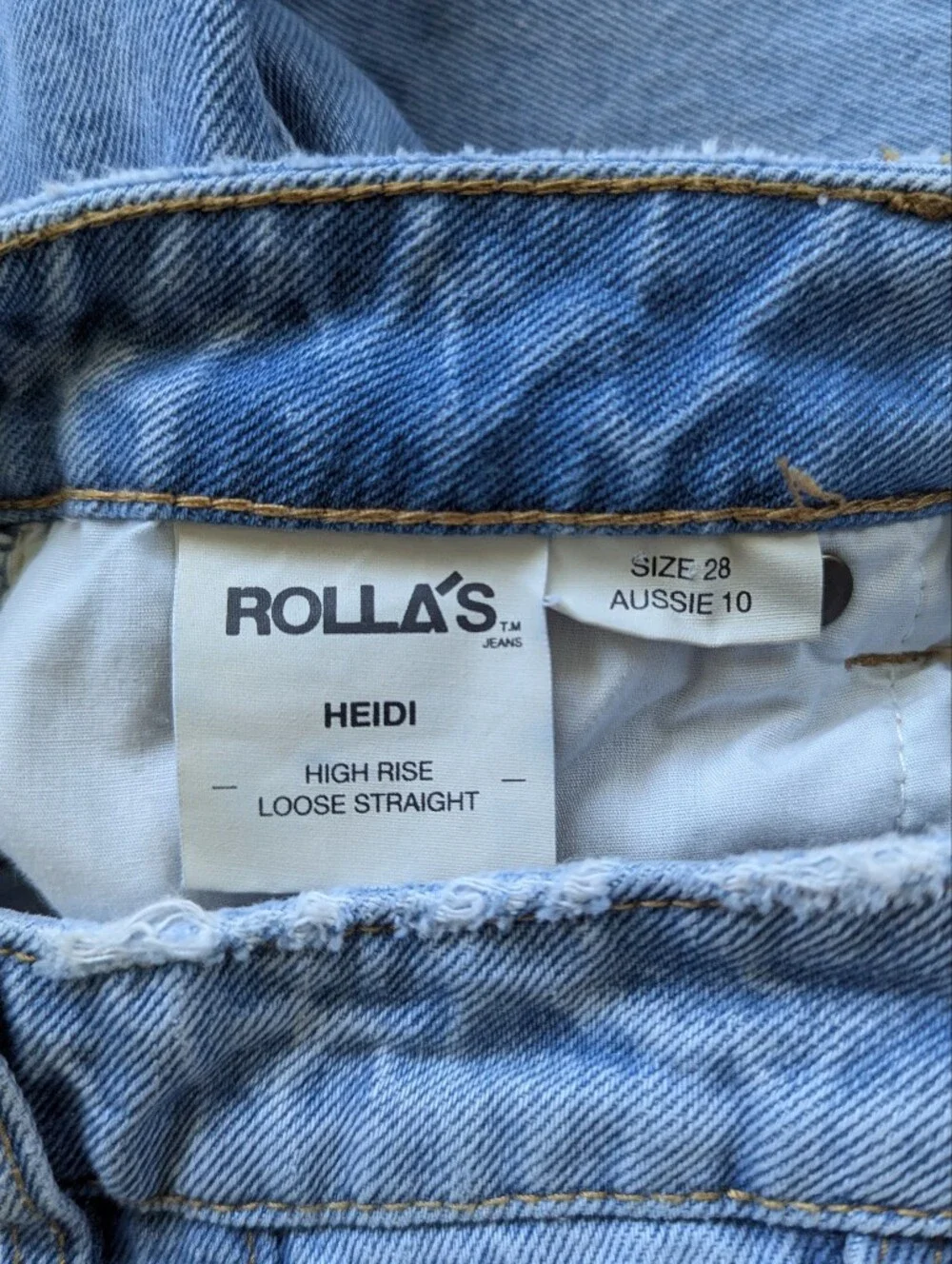 Rolla’s Heidi High Rise Wide Leg Jeans 28 Light Wash Denim Retro Clean Girl Boho
